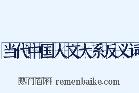 当代中国人文大系反义词是什么意思的图片